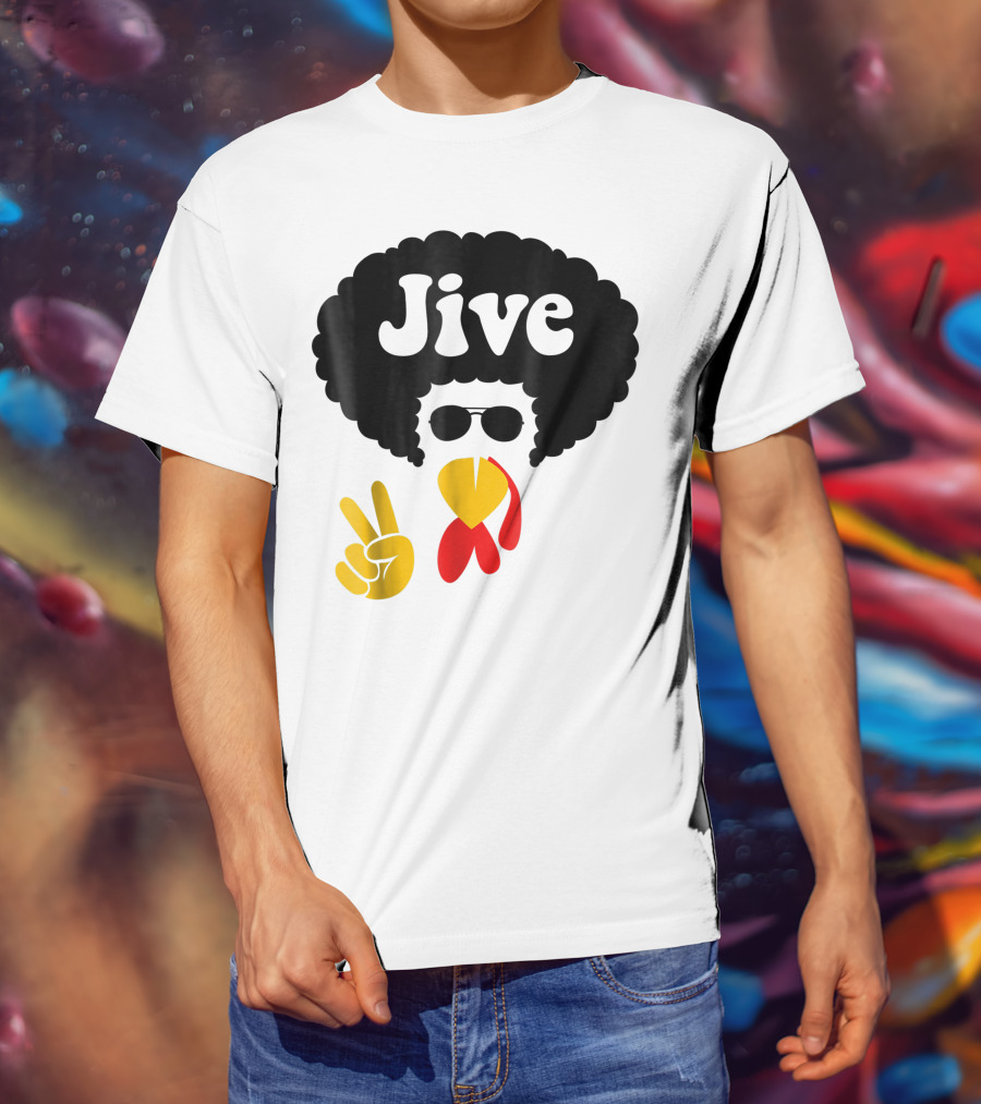 Jive Turkey Face Peace Sign T-Shirt