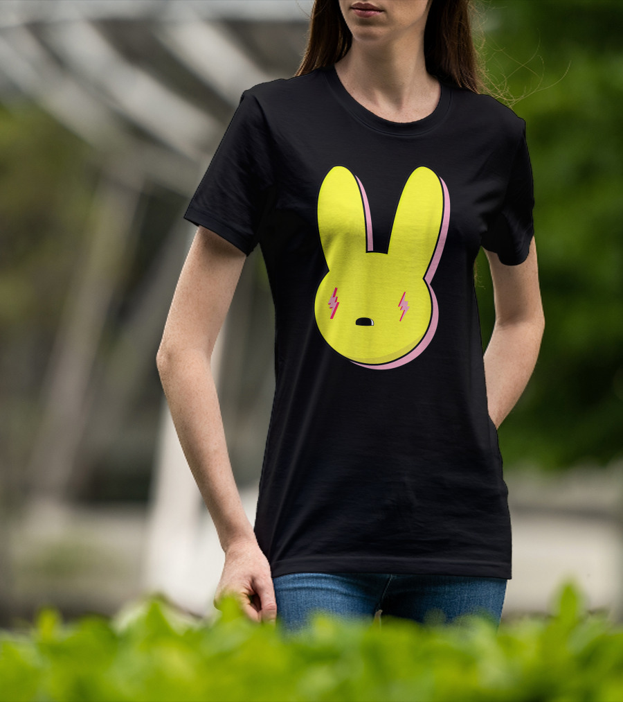 Funny Yellow Rabbit With Lightning Eyes T-Shirt