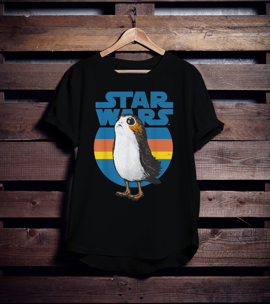 Star Wars Porg Retro Stripes T-Shirt