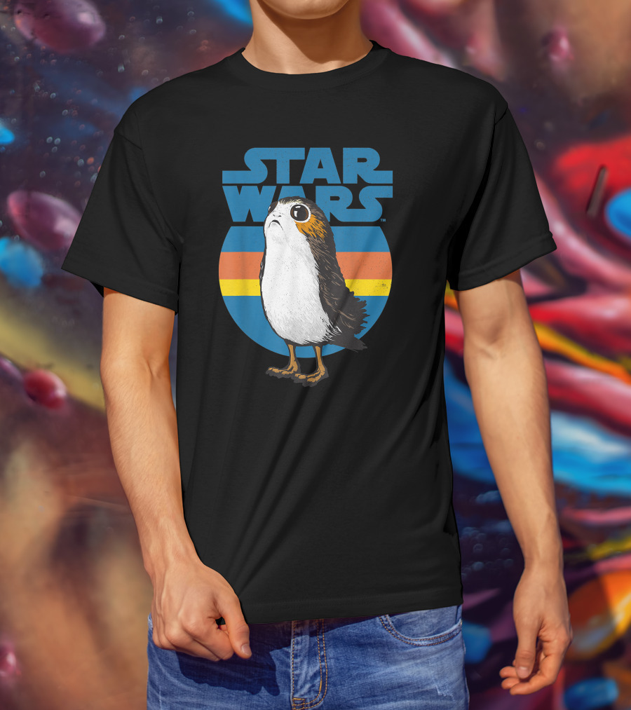 Star Wars Porg Retro Stripes T-Shirt