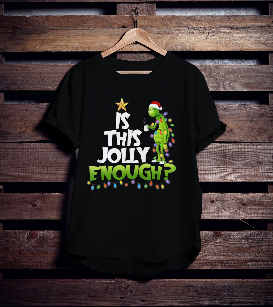 Grinch In Christmas Lights Is This Jolly Enough Holiday T-Shirt