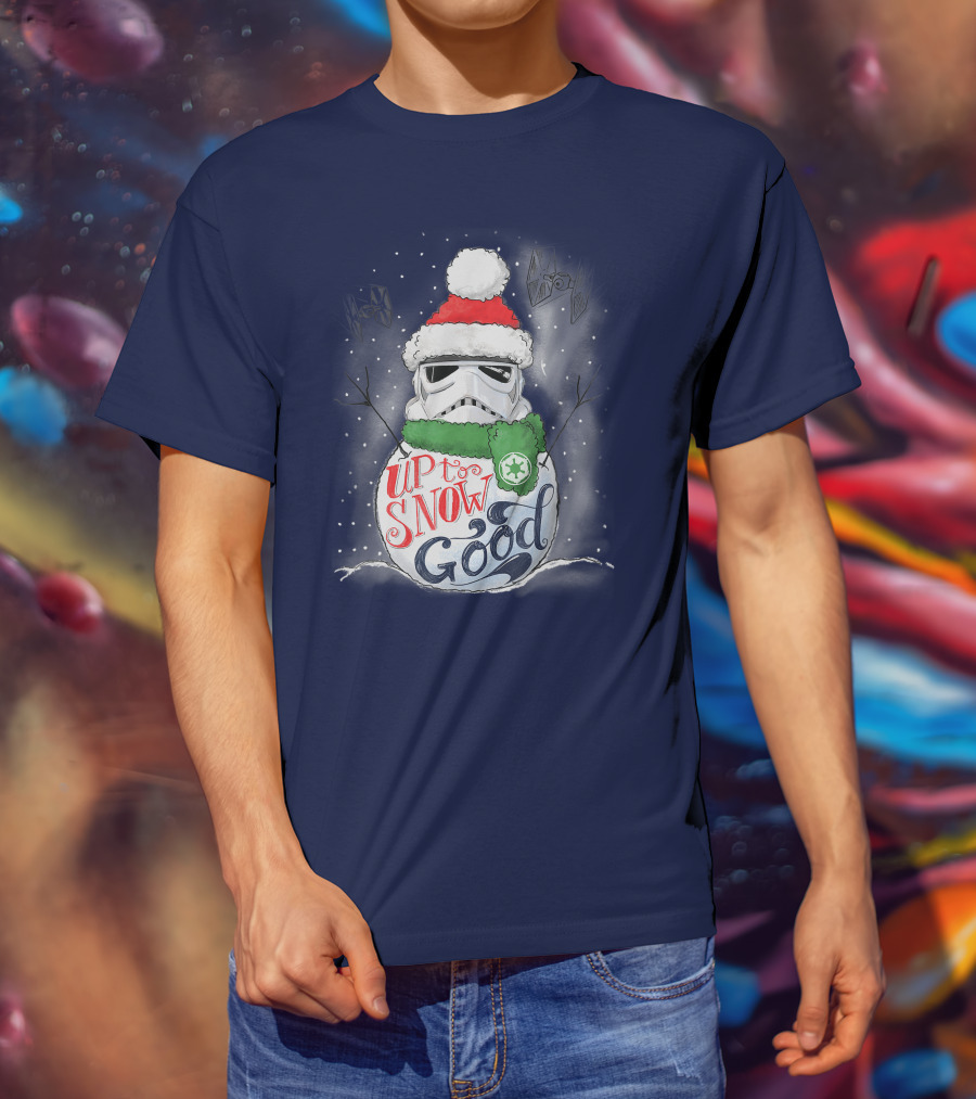 Star Wars Stormtrooper Up To Snow Good Funny Holiday Christmas Snowman Scarf TIE Fighters T-Shirt