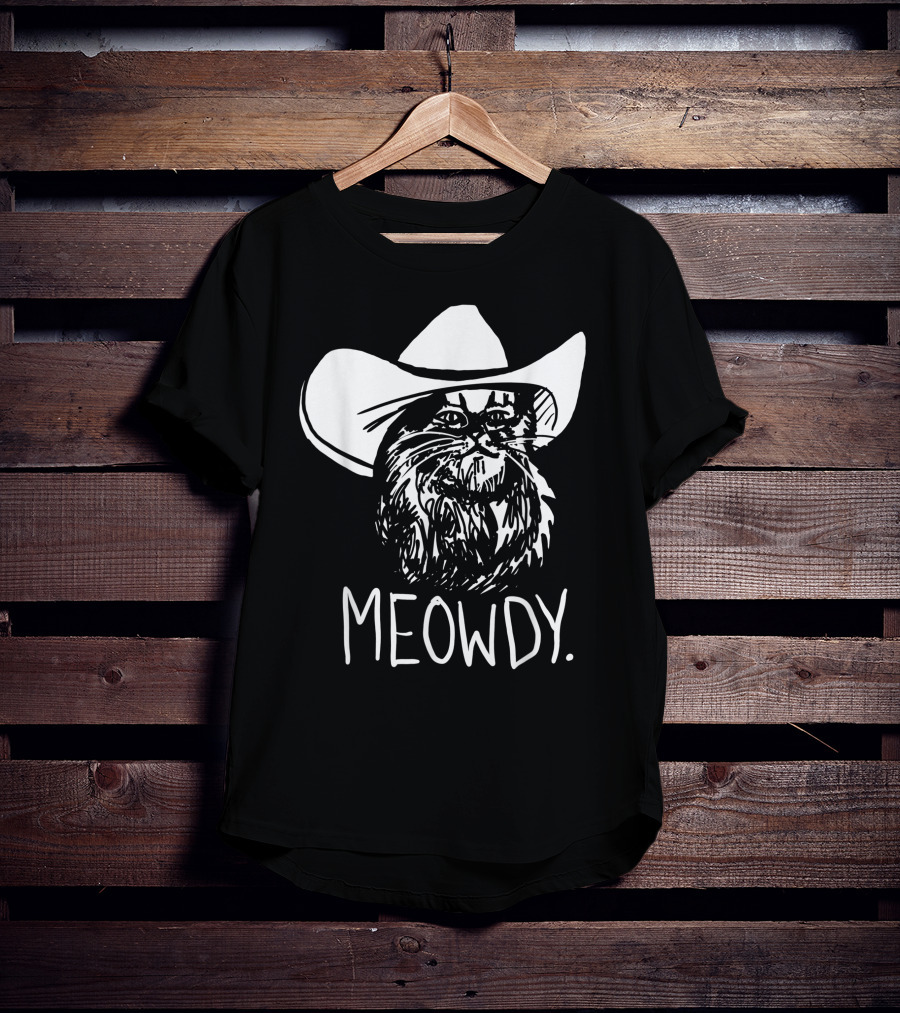 Meowdy Cat In Cowboy Hat Texas Meme T-Shirt
