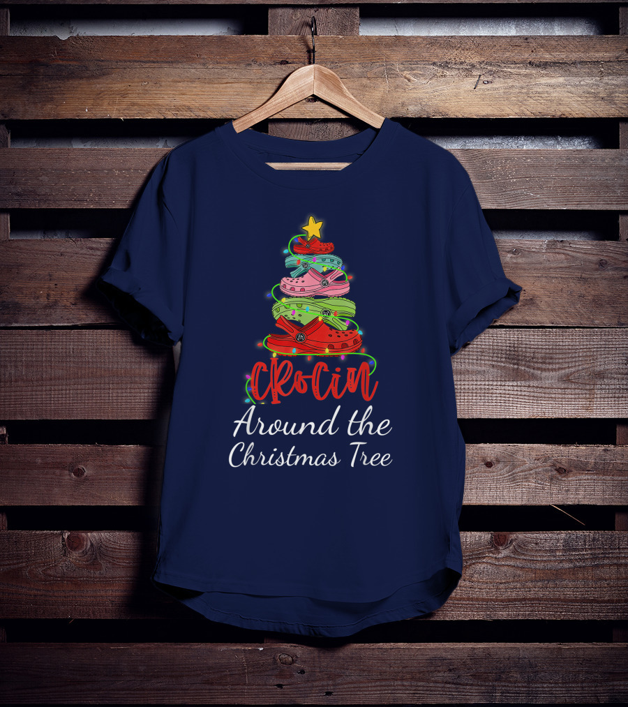 Crocin Around The Christmas Tree Holiday Footwear T-Shirt