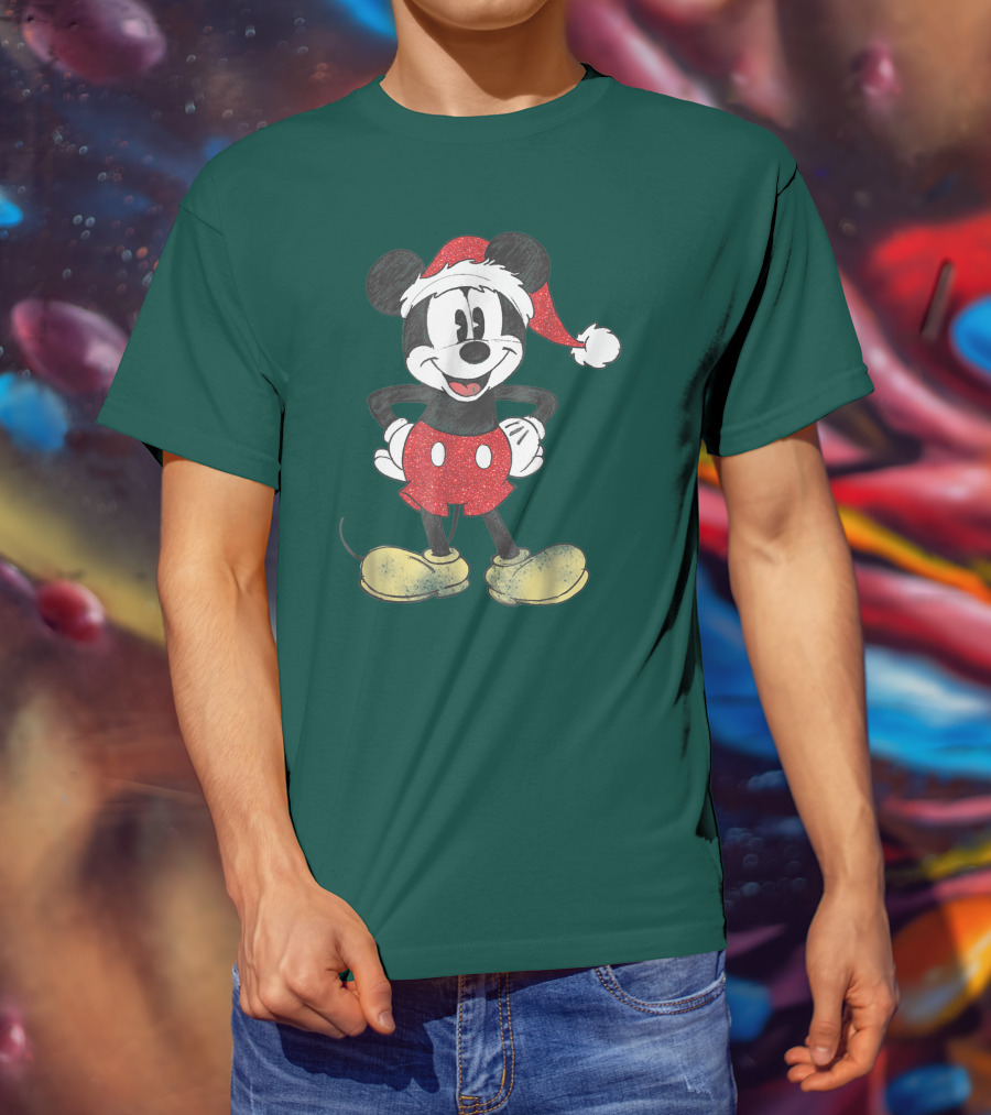 Vintage Disney Santa Mickey Mouse Classic T-Shirt