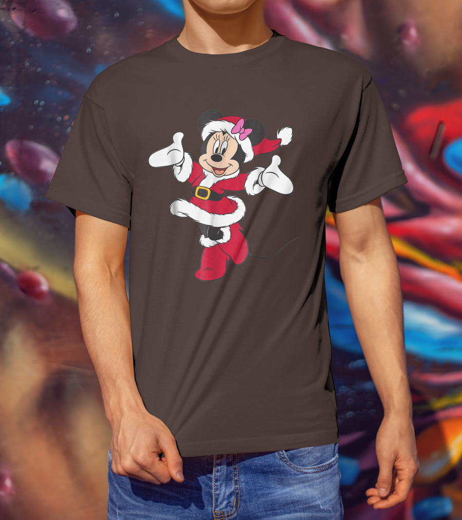 Disney Holiday Santa Minnie Mouse Christmas T-Shirt