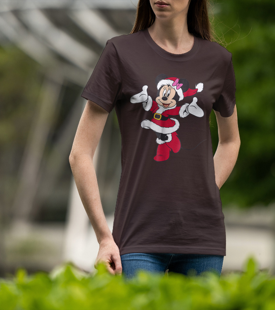 Disney Holiday Santa Minnie Mouse Christmas T-Shirt