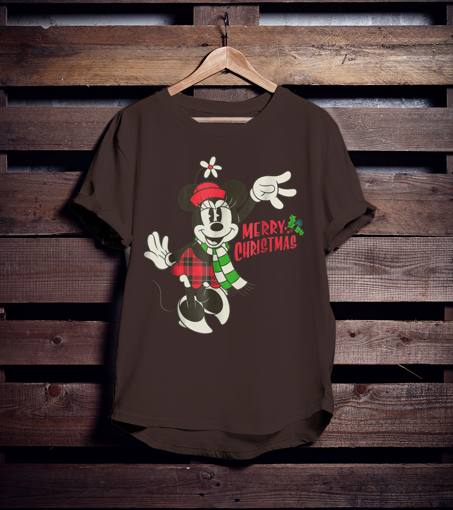 Merry Christmas Disney Vintage Minnie Mouse T-Shirt