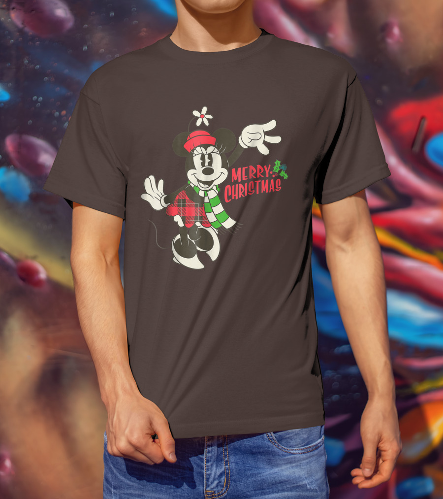 Merry Christmas Disney Vintage Minnie Mouse T-Shirt