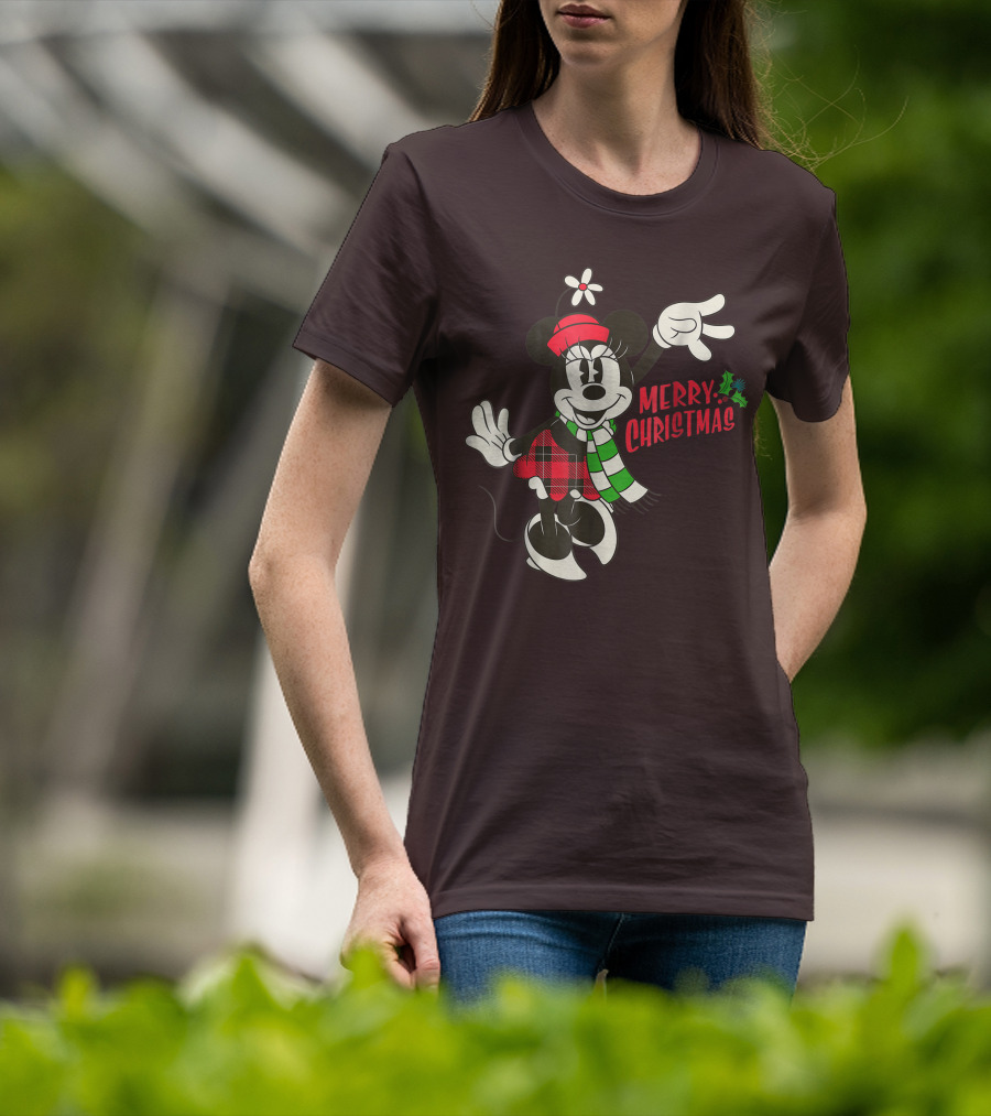 Merry Christmas Disney Vintage Minnie Mouse T-Shirt