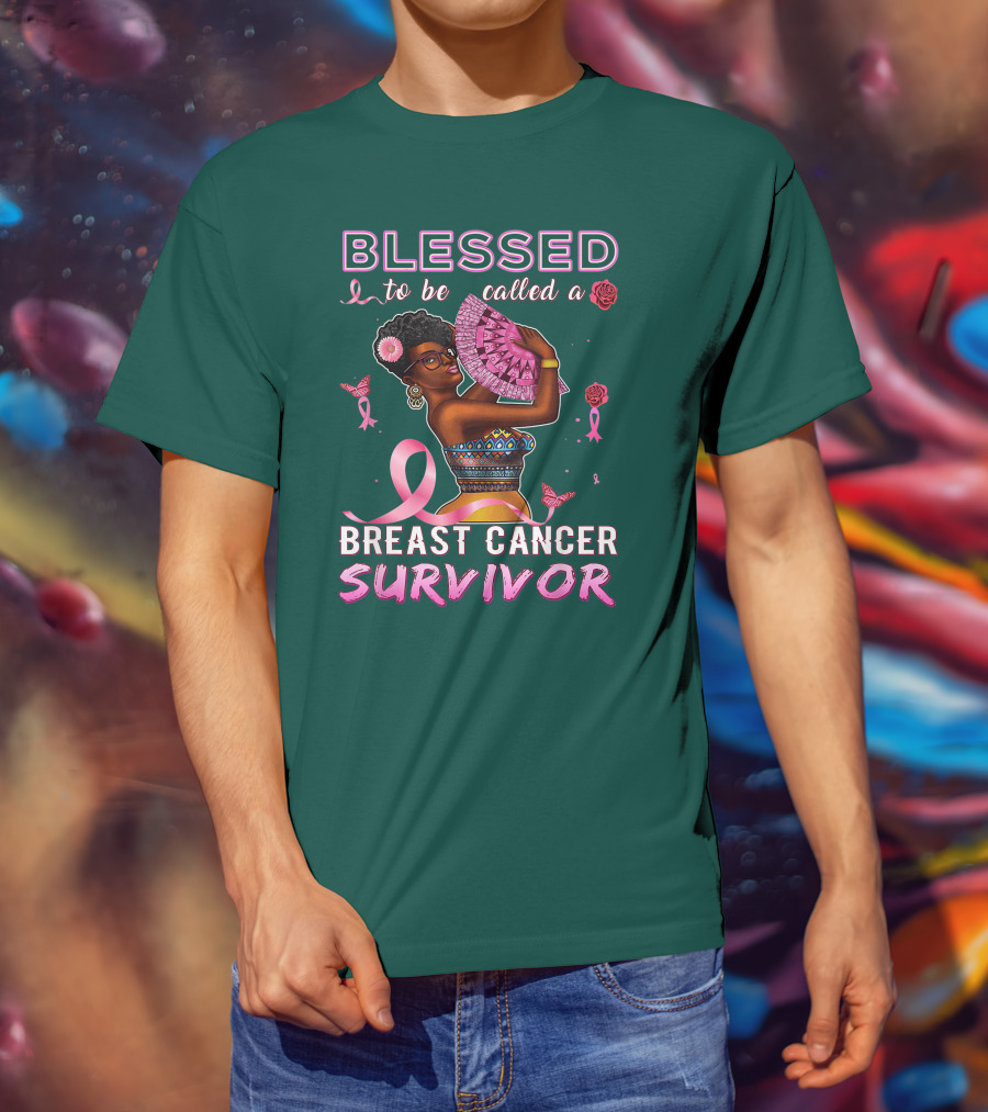 BLESSED To Be Called A BREAST CANCER SURVIVOR African American T-Shirt
