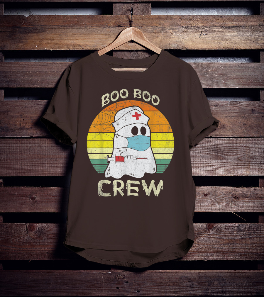 Boo Boo Crew Ghost Nurse With Mask And Syringe T-Shirt