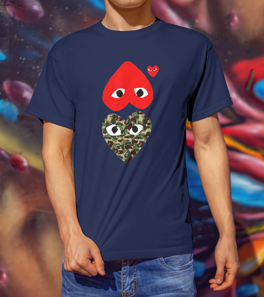 Comme Des Garçons Play Heart Camouflage Eyes T-Shirt