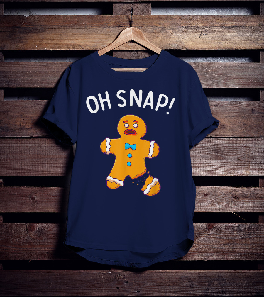 Gingerbread Man Oh Snap Funny Christmas Cookie Baking T-Shirt