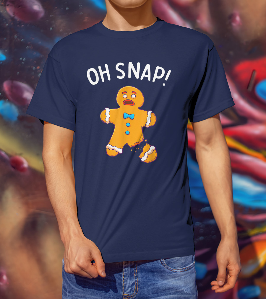 Gingerbread Man Oh Snap Funny Christmas Cookie Baking T-Shirt