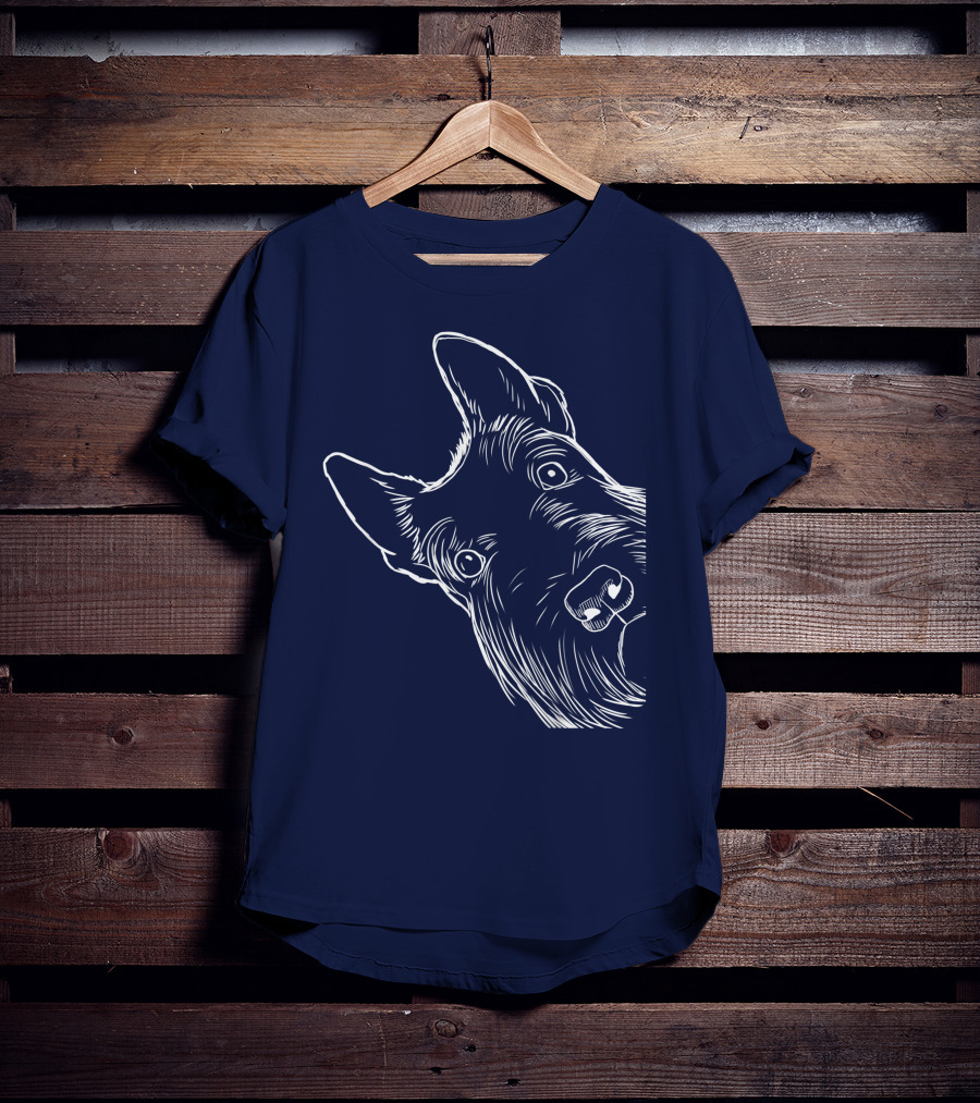 Funny Scottish Terrier Scottie Dog Peeking T-Shirt