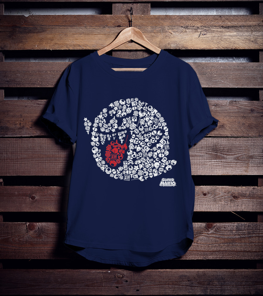 Super Mario Boo Icon With Game Elements T-Shirt