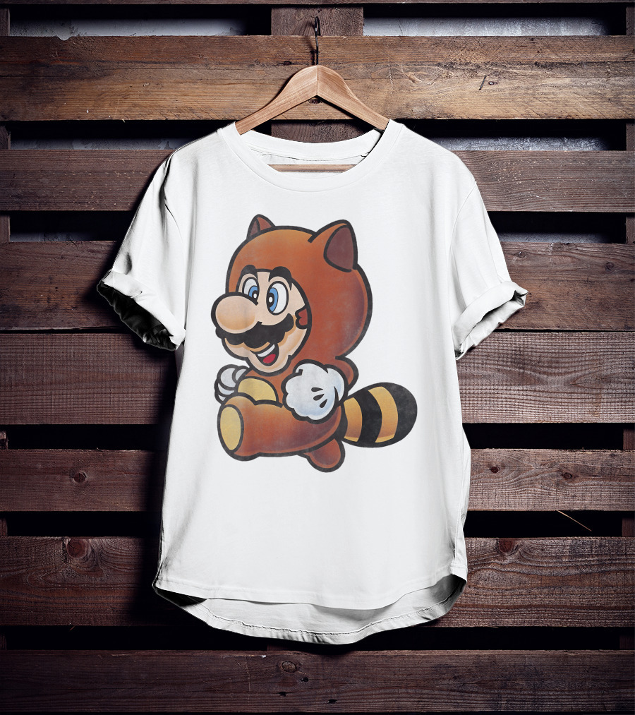 Super Mario Bros Tanooki Mario Power-Up Suit Character T-Shirt
