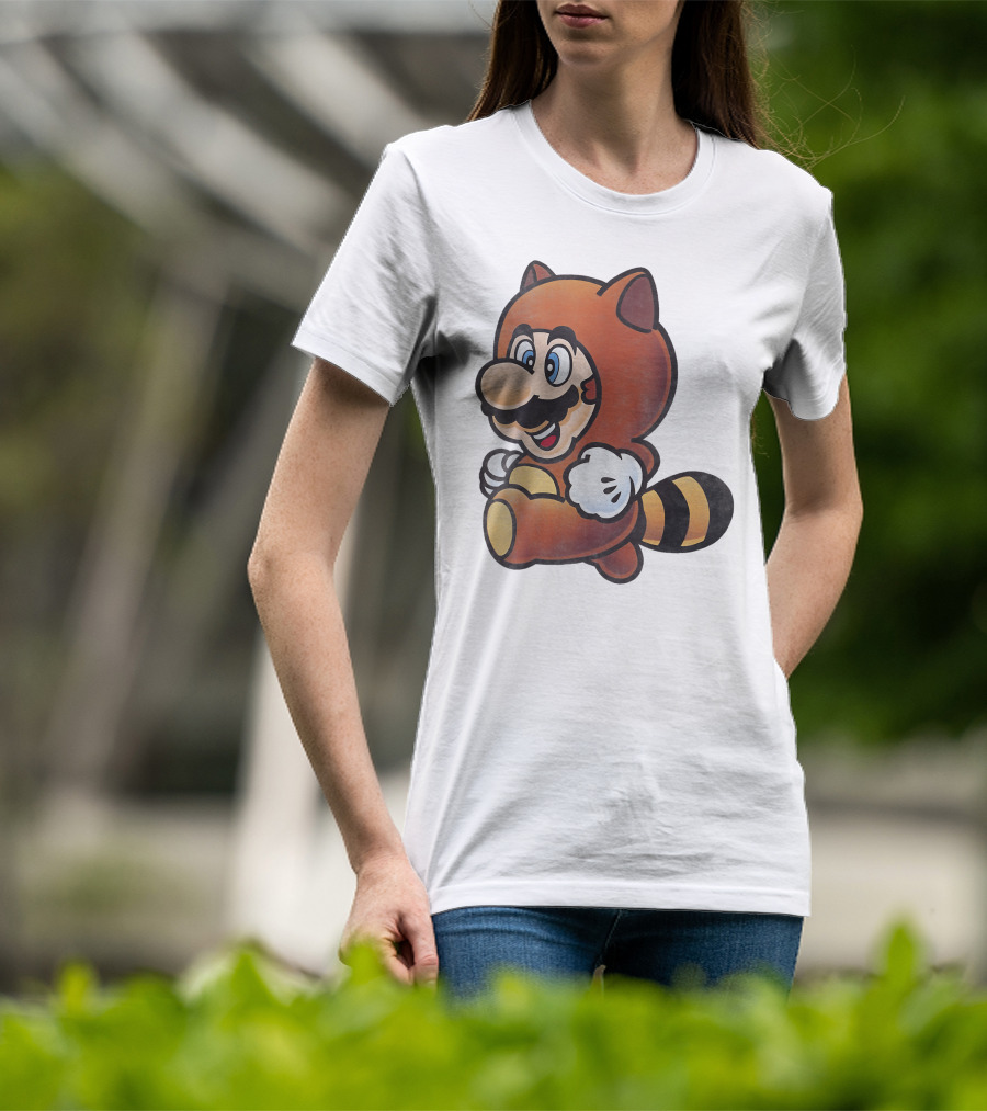 Super Mario Bros Tanooki Mario Power-Up Suit Character T-Shirt