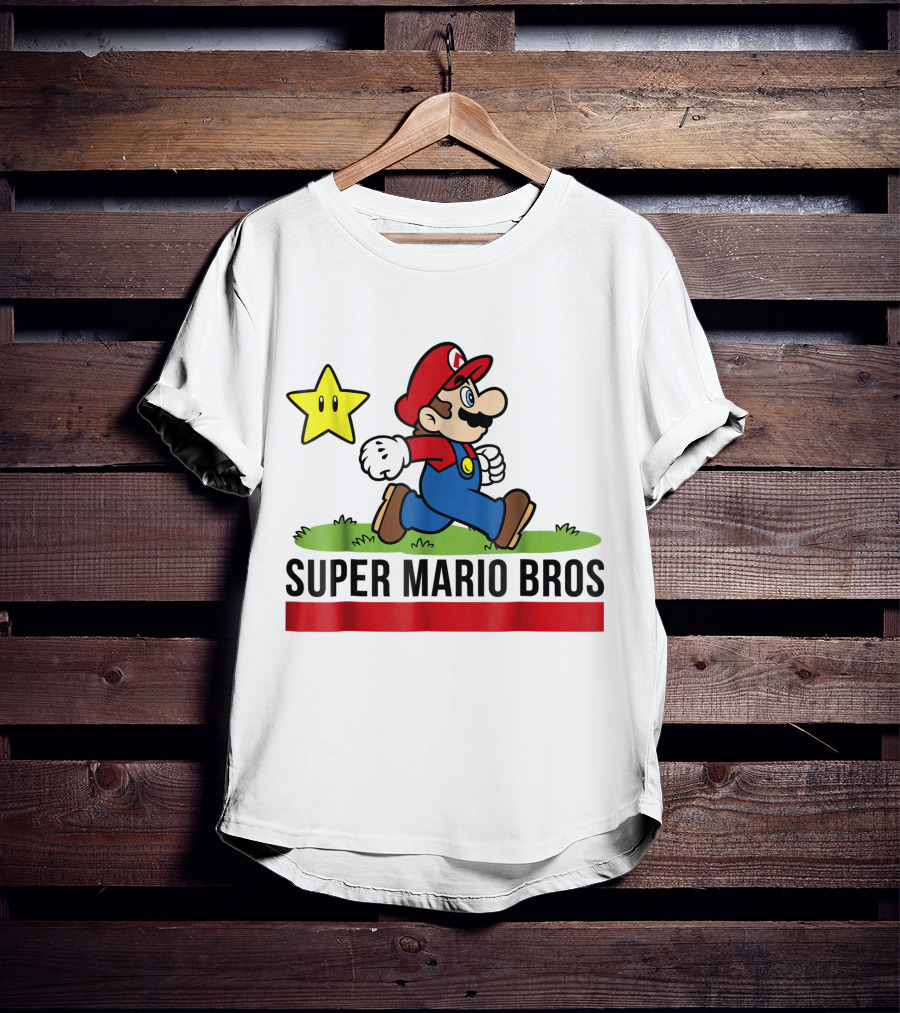 Super Mario Bros Star Walking Fun Iconic T-Shirt