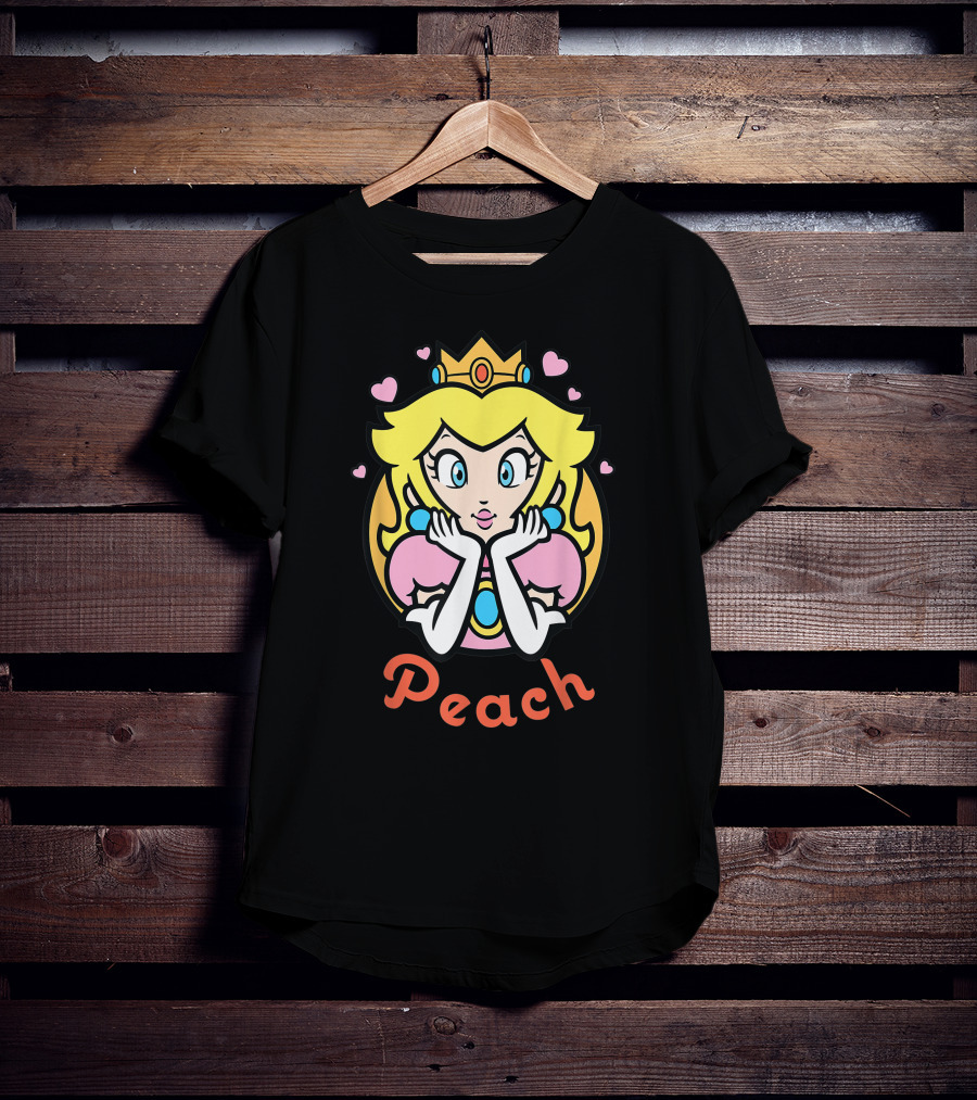 Super Mario Princess Peach With Hearts T-Shirt