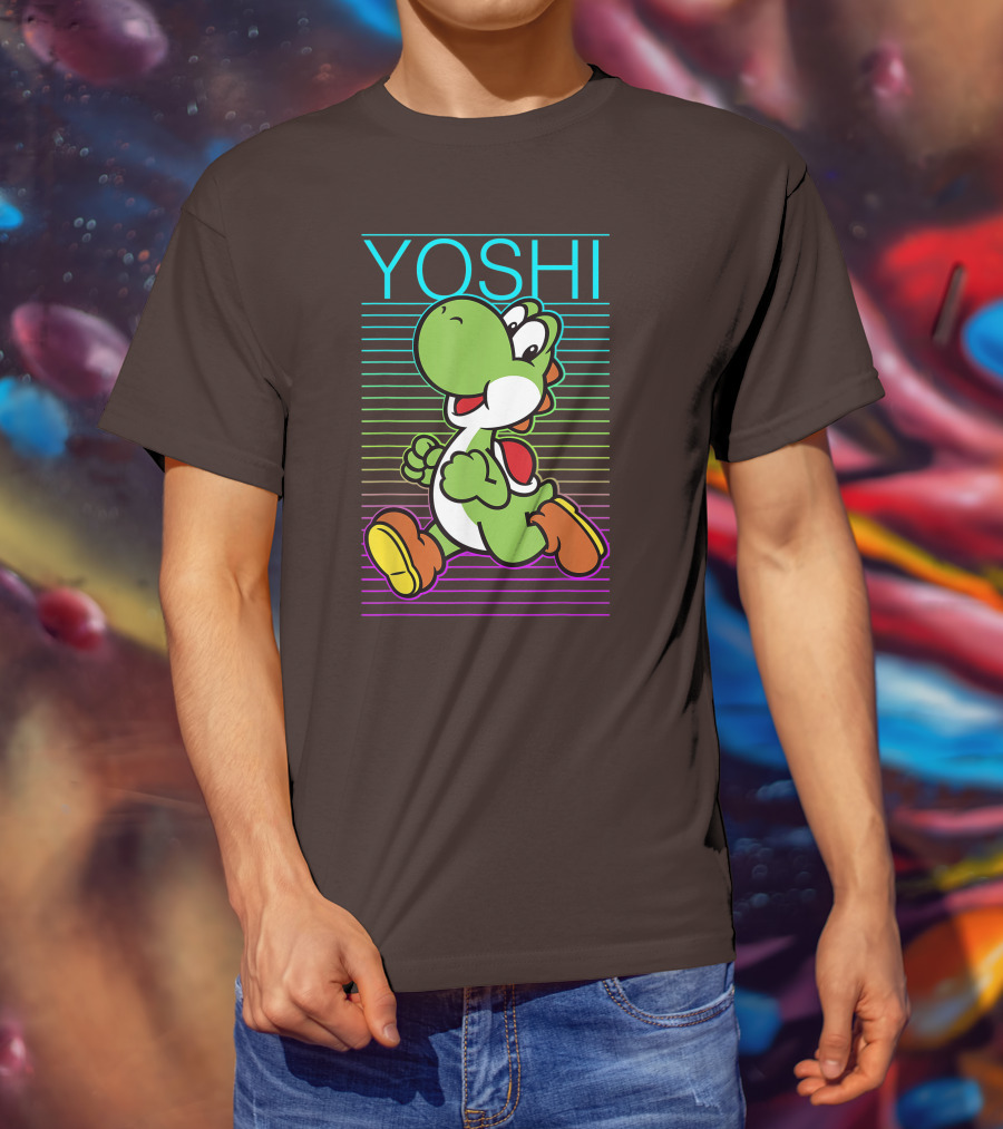 Yoshi Retro Gradient Fade Super Mario T-Shirt