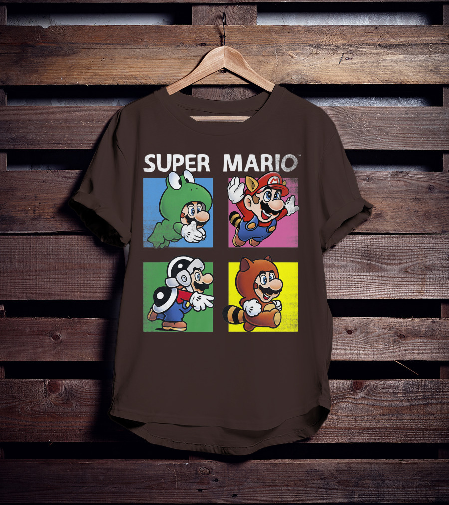 Super Mario Frog Tanooki Hammer Raccoon Costumes T-Shirt