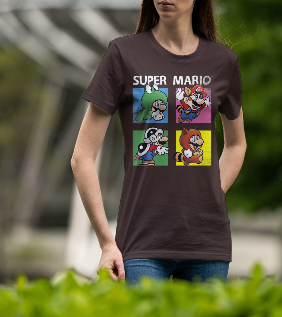 Super Mario Frog Tanooki Hammer Raccoon Costumes T-Shirt