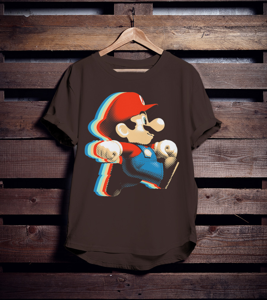 Funny Super Mario Comic Style Mario Run Premium Holidays Retro Gaming T-Shirt