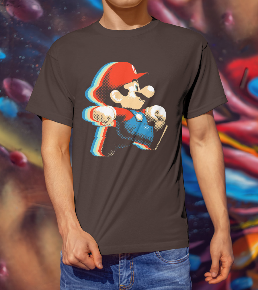 Funny Super Mario Comic Style Mario Run Premium Holidays Retro Gaming T-Shirt