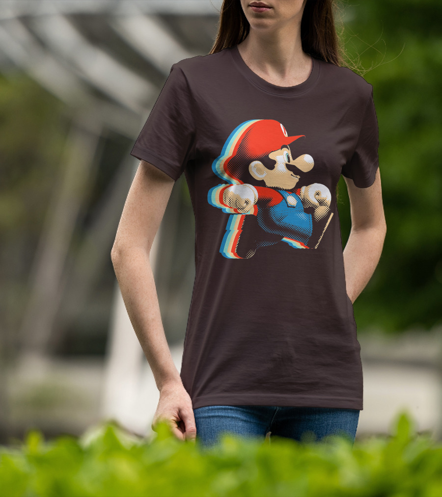 Funny Super Mario Comic Style Mario Run Premium Holidays Retro Gaming T-Shirt