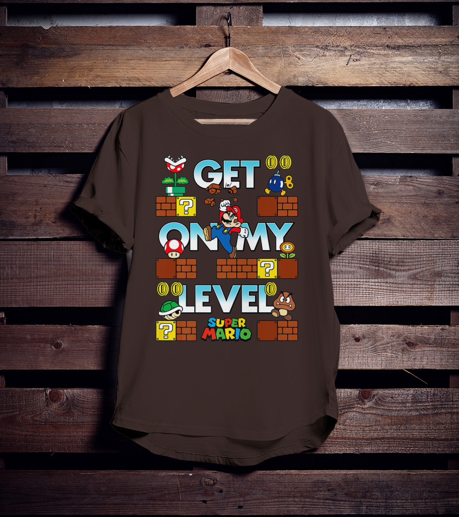 Super Mario Get On My Level With Iconic Game Characters T-Shirt