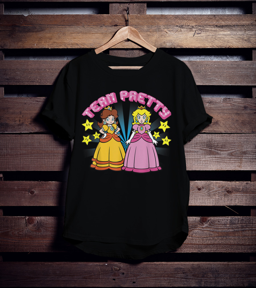 Super Mario Princess Peach And Daisy Team Pretty Stars T-Shirt
