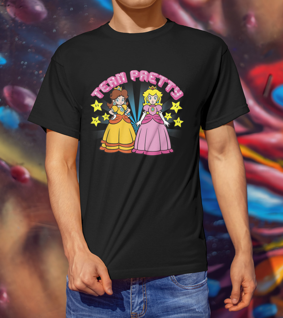 Super Mario Princess Peach And Daisy Team Pretty Stars T-Shirt