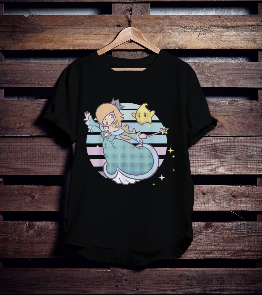 Super Mario Rosalina Luma Pastel Stripes Stars T-Shirt