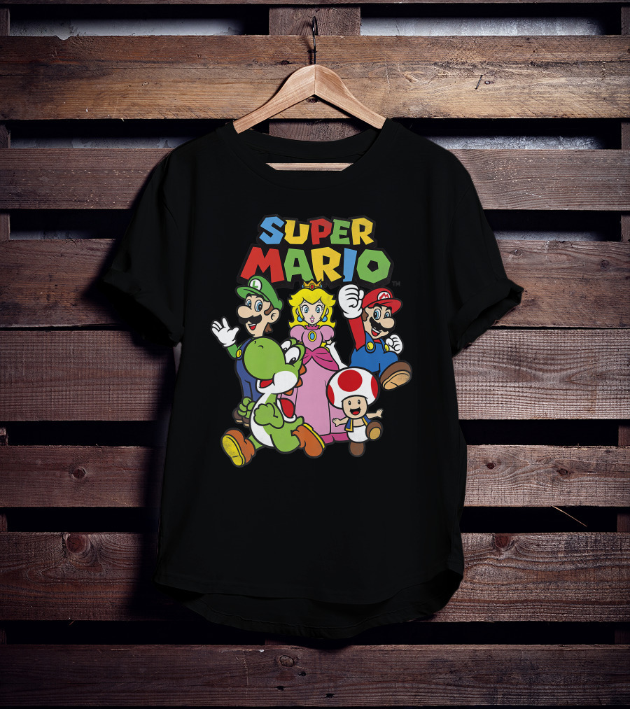 Super Mario Luigi Peach Yoshi Toad Heroes Group T-Shirt