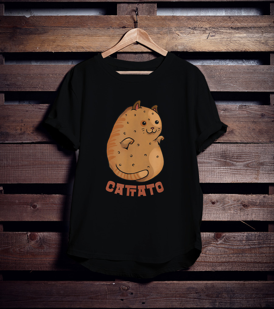 Funny Vegan Cat Potato Catato For Animal Owners T-Shirt