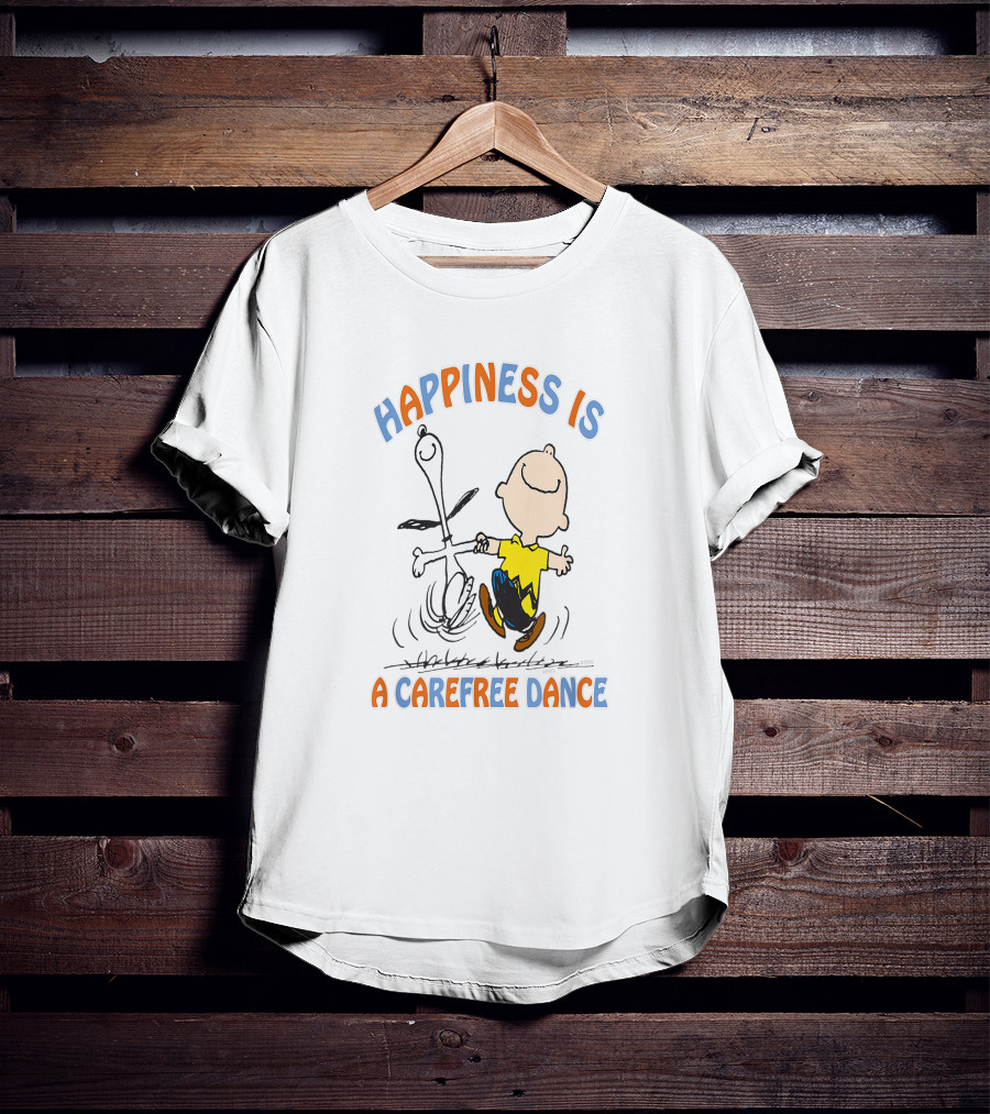 Happiness Is A Carefree Dance Peanuts Snoopy And Charlie Brown T-Shirt