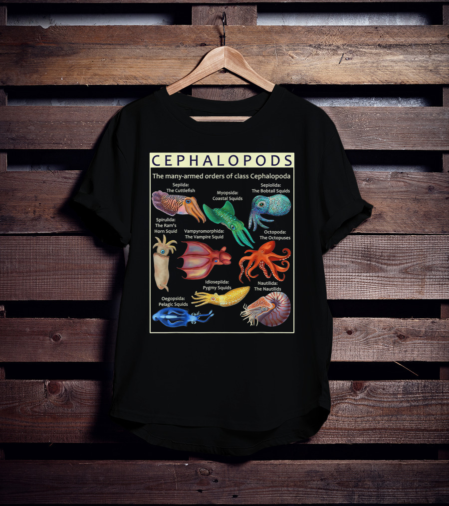 Cephalopods The Many-Armed Orders Of Class Cephalopoda Octopoda The Octopus T-Shirt