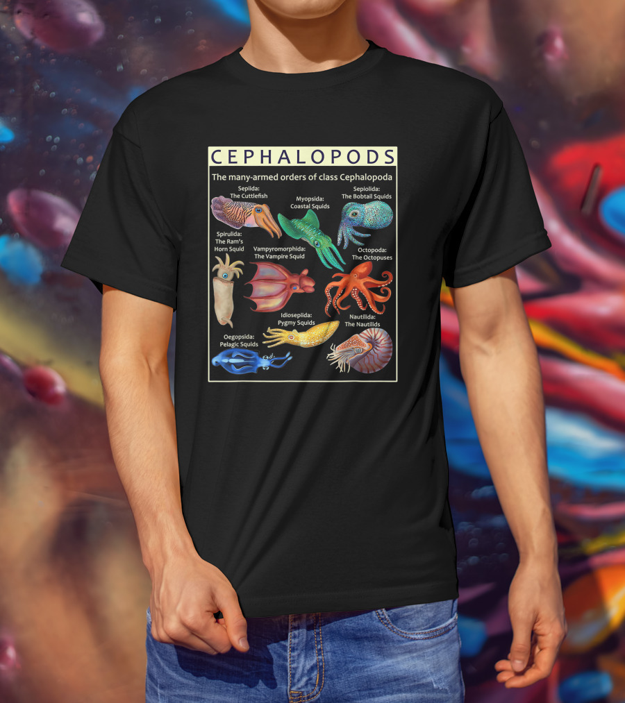 Cephalopods The Many-Armed Orders Of Class Cephalopoda Octopoda The Octopus T-Shirt