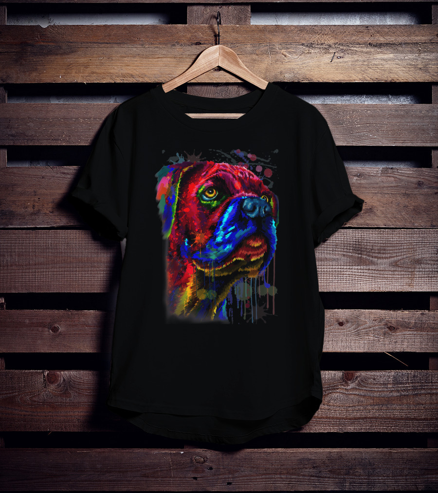 Cane Corso Watercolour Dog Face Art Multicolor Funny T-Shirt