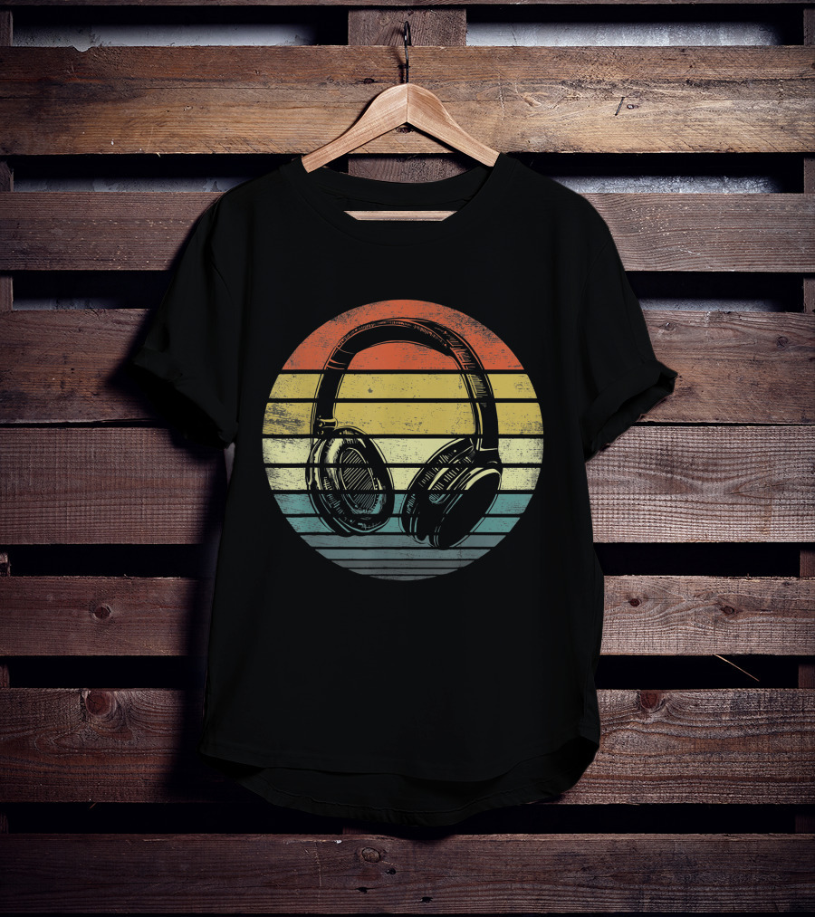 Music Lover Producer DJ Retro Headphones T-Shirt