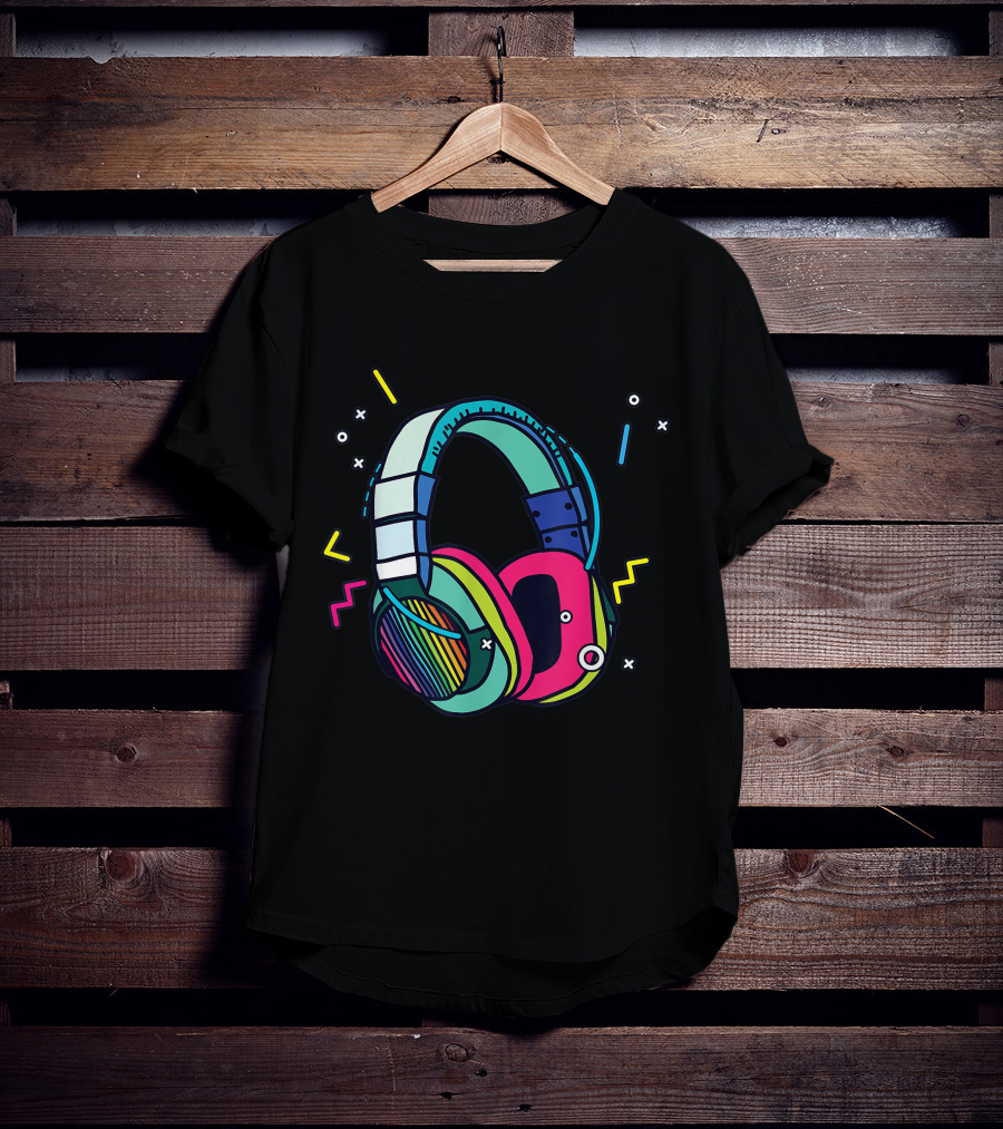 Music Sound Headphones Colorful DJ T-Shirt