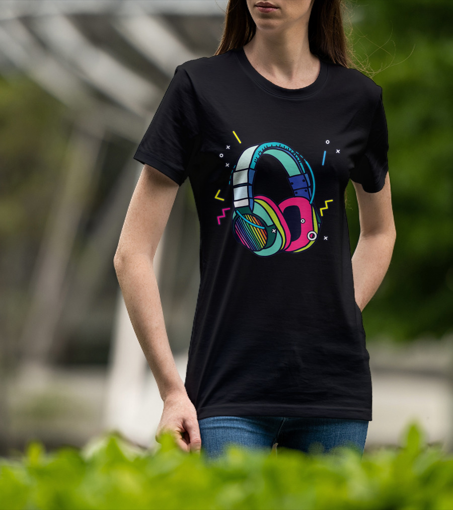 Music Sound Headphones Colorful DJ T-Shirt