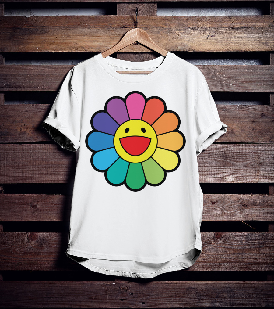 Takashi Murakami Smiling Flower Rainbow Colors T-Shirt