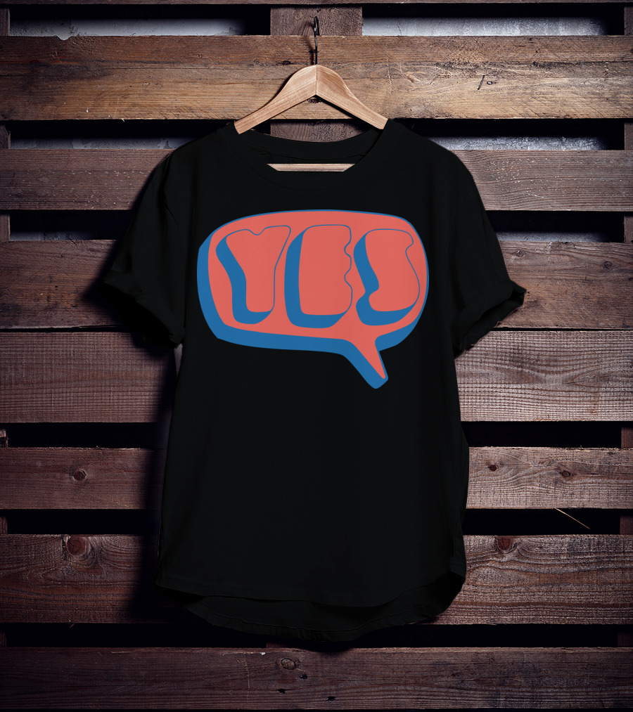 Yes 1969 Album Logo Retro Text Bubble T-Shirt