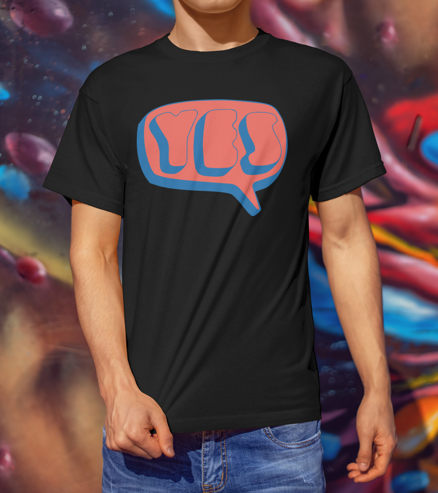 Yes 1969 Album Logo Retro Text Bubble T-Shirt
