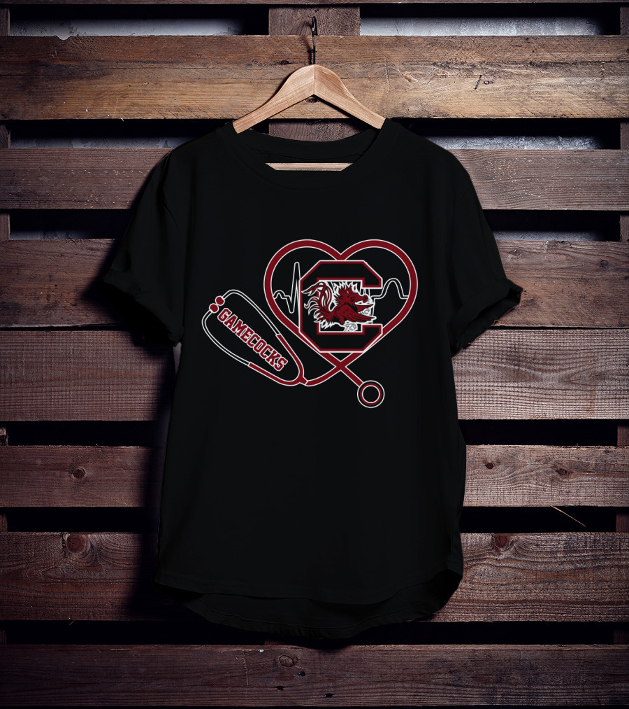 South Carolina Gamecocks Heartbeat Stethoscope T-Shirt