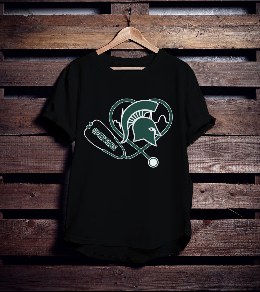 Spartans Heartbeat Stethoscope Michigan State T-Shirt