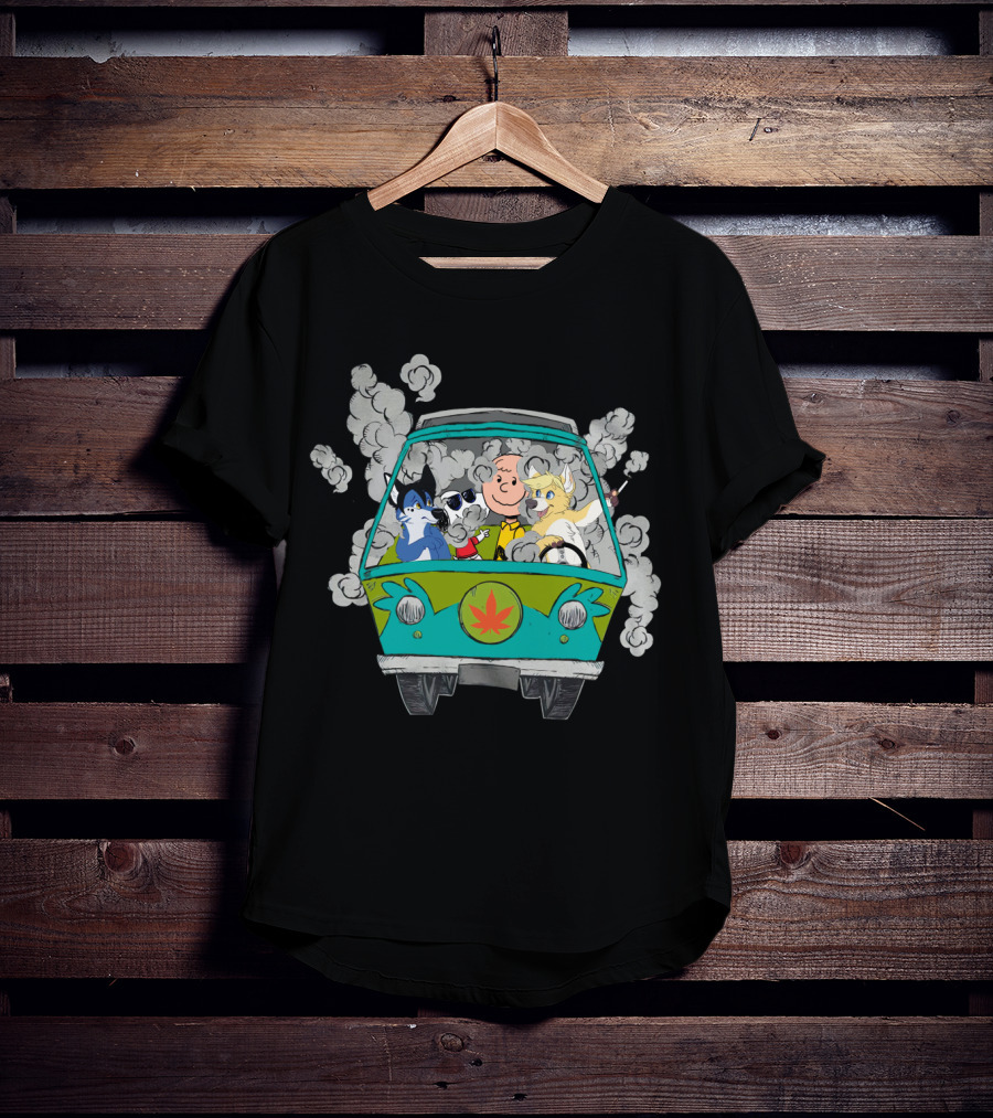 Corgi Ds0 Charlie Brown Woodstock Van Cannabis Smoke T-Shirt